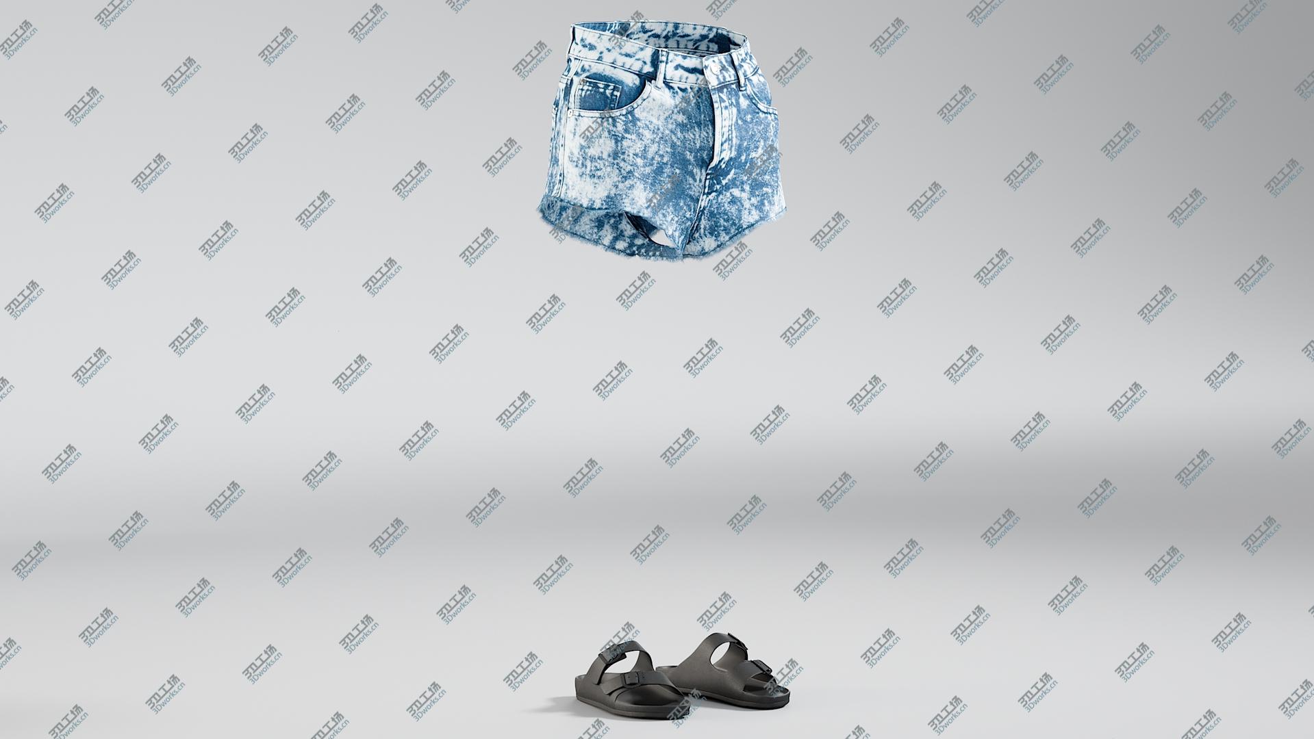 images/goods_img/202104091/3D Women's Jean Shorts with Slippers model/4.jpg